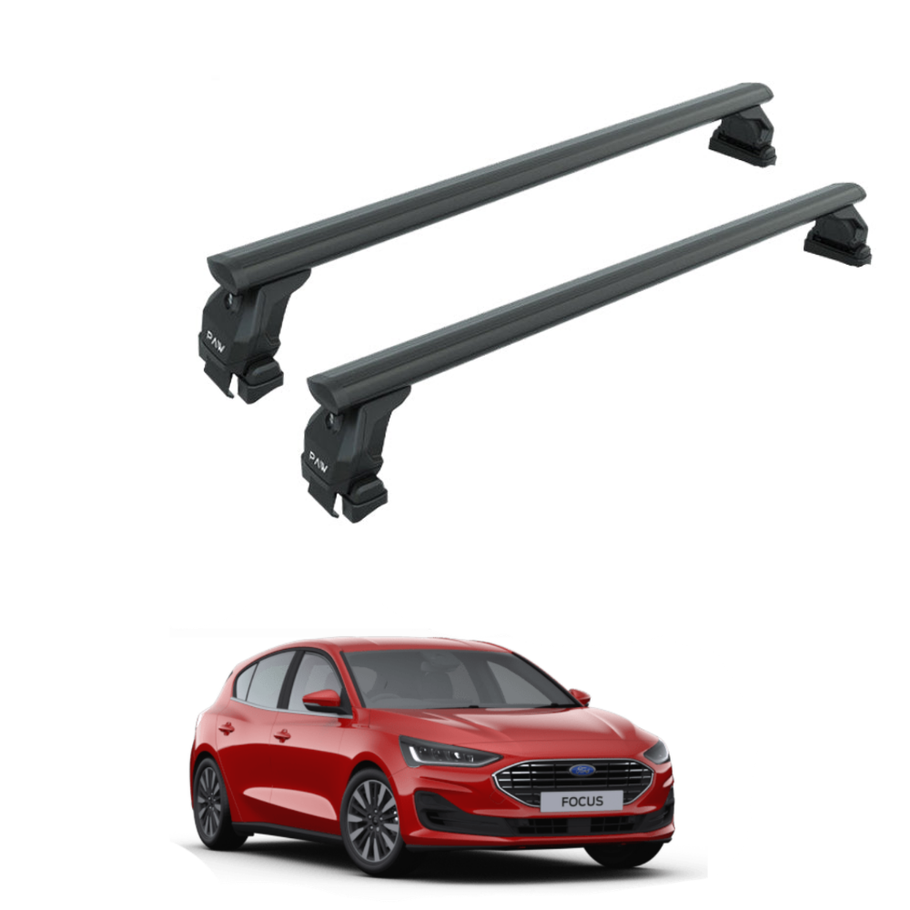 Ford Focus Hb (C519) 2018-2025 Oluksuz Üst Tavan Portbagaj Taşıyıcı Ara Atkısı Toros Serisi Pro 4 Siyah