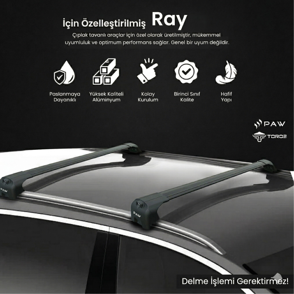 Mercedes Glc (X254) 2022-2025 Portbagaj Taşıyıcı Ara Atkisi - Ara Çubuk Paw Pro 2 Gri