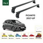 Kia Picanto 2004-2011 Oluksuz Üst Tavan Portbagaj Taşıyıcı Ara Atkısı Toros Serisi Pro 4 Siyah