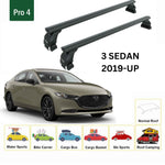 Mazda 3 Sedan 2019-2025 Oluksuz Üst Tavan Portbagaj Taşıyıcı Ara Atkısı Toros Serisi Pro 4 Siyah