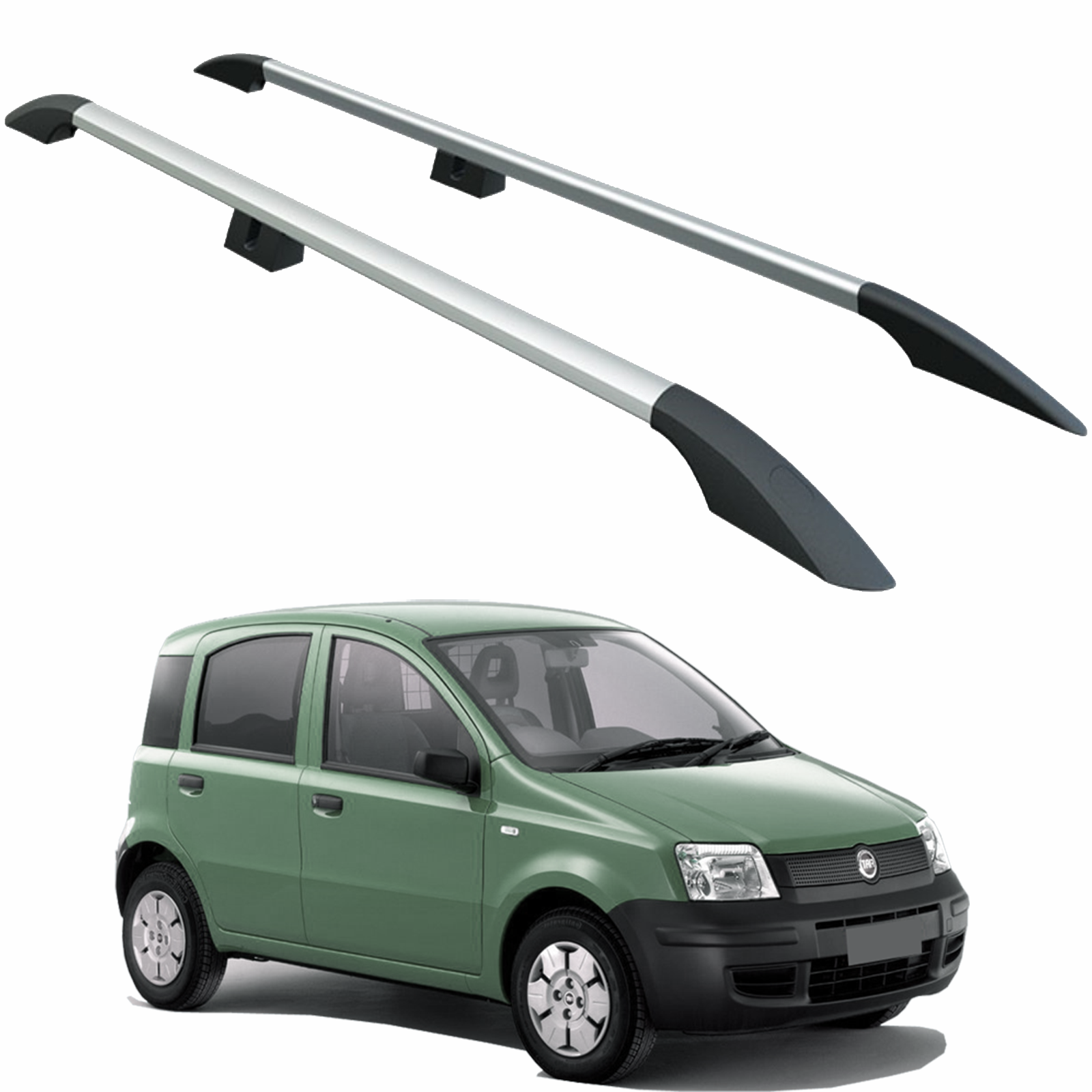Fiat Panda 169 (2003-2012) Araç Üstü Alüminyum Tavan Yan Rayları Plus Serisi - Gri