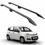 Fiat Panda 319 2011-2025 Araç Üstü Alüminyum Tavan Yan Rayları Plus Serisi - Siyah