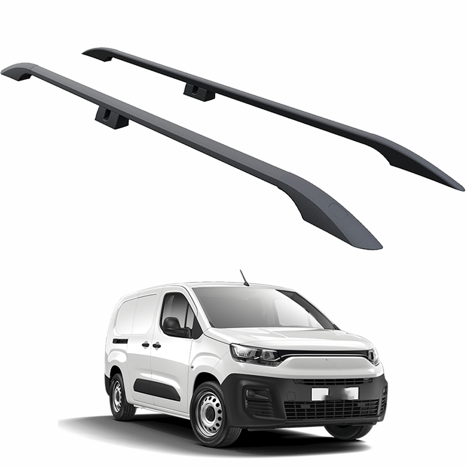 Fiat Doblo Uzun Şase 2022-2025 Van Araç Üstü Alüminyum Tavan Yan Rayları Plus Serisi - Siyah