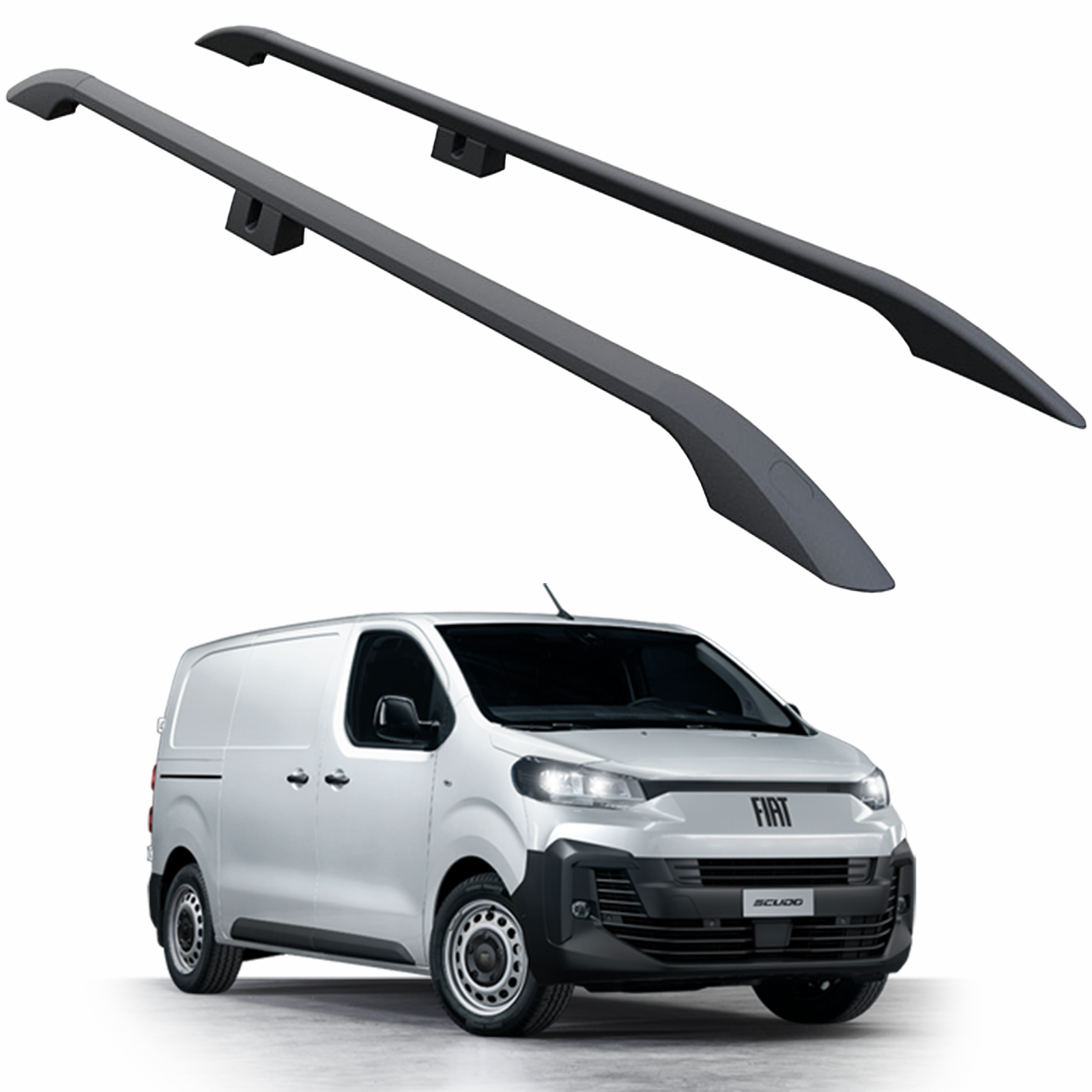 Citroen Jumpy Mk3 2016-2025 Kısa Şase Araç Üstü Alüminyum Tavan Yan Rayları Plus Serisi - Siyah