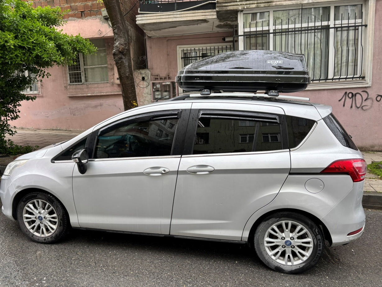 Ford B Max B232 2013-2016 Araç Üstü Alüminyum Tavan Yan Rayları Plus Serisi - Gri