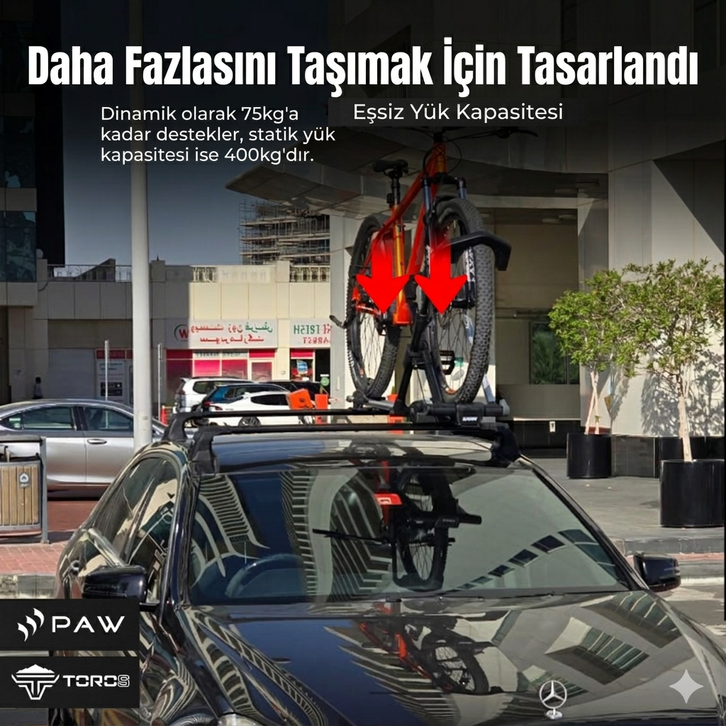 Paw Mercedes-Benz CLS (W218) 2011-2018 Ara Atkı Portbagaj Taşıyıcı - Pro 3 Siyah