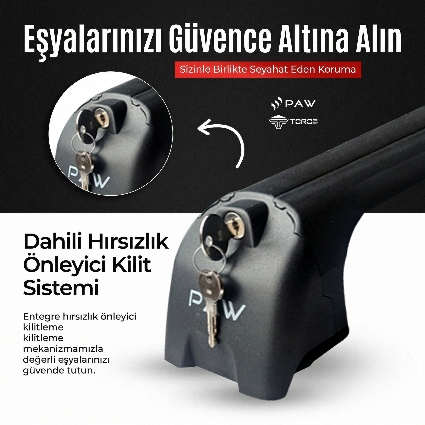 Paw Opel Corsa E (2015-2019) Ara Atkı Portbagaj Taşıyıcı - Pro 3 Siyah