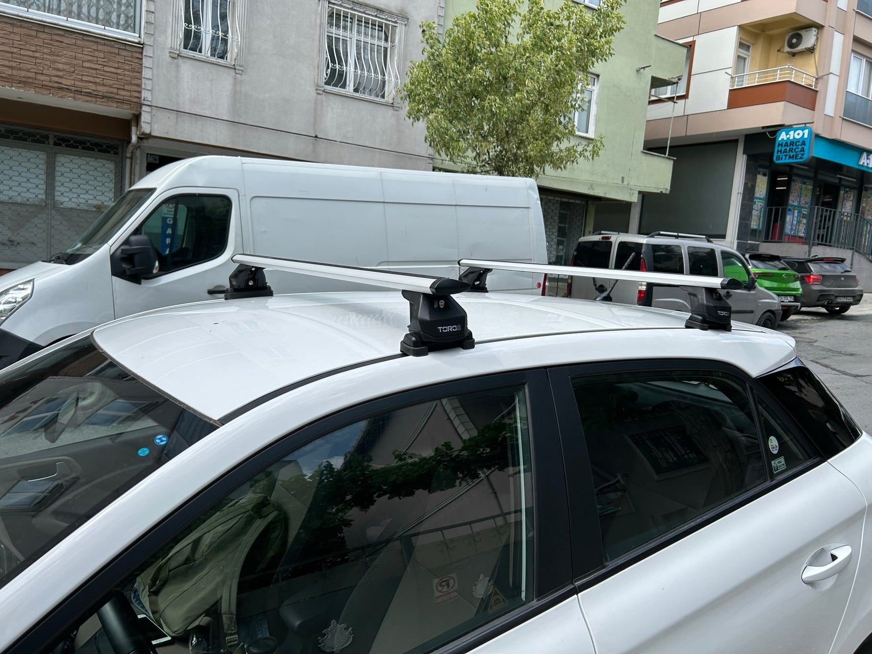Hyundai i20 (2014-2020) Tavan Taşıyıcı Ara Barlar Vidalı Montaj, Toros Fix Pro, Pro 6 Alu Gri