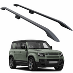 Land Rover Defender 110 2020-2025 Araç Üstü Alüminyum Tavan Yan Rayları Plus Serisi - Siyah
