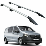 Mercedes Vito W447 Uzun Şase 2014-2019 Araç Üstü Alüminyum Tavan Yan Rayları Plus Serisi - Gri