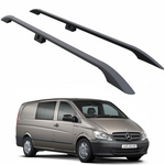 Mercedes Vito W639 Mwb 2003-2014 Araç Üstü Alüminyum Tavan Yan Rayları Plus Serisi - Siyah