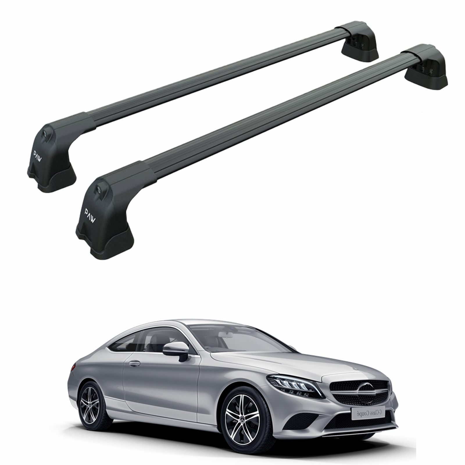 Mercedes C Coupe C205 2014-2021 Portbagaj Taşıyıcı Ara Atkı Aparatı Paw Pro 3 Siyah