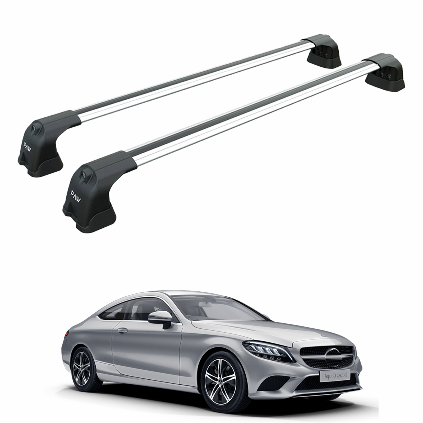 Mercedes C Coupe C205 2014-2021 Portbagaj Taşıyıcı Ara Atkı Aparatı Paw Pro 3 Gri