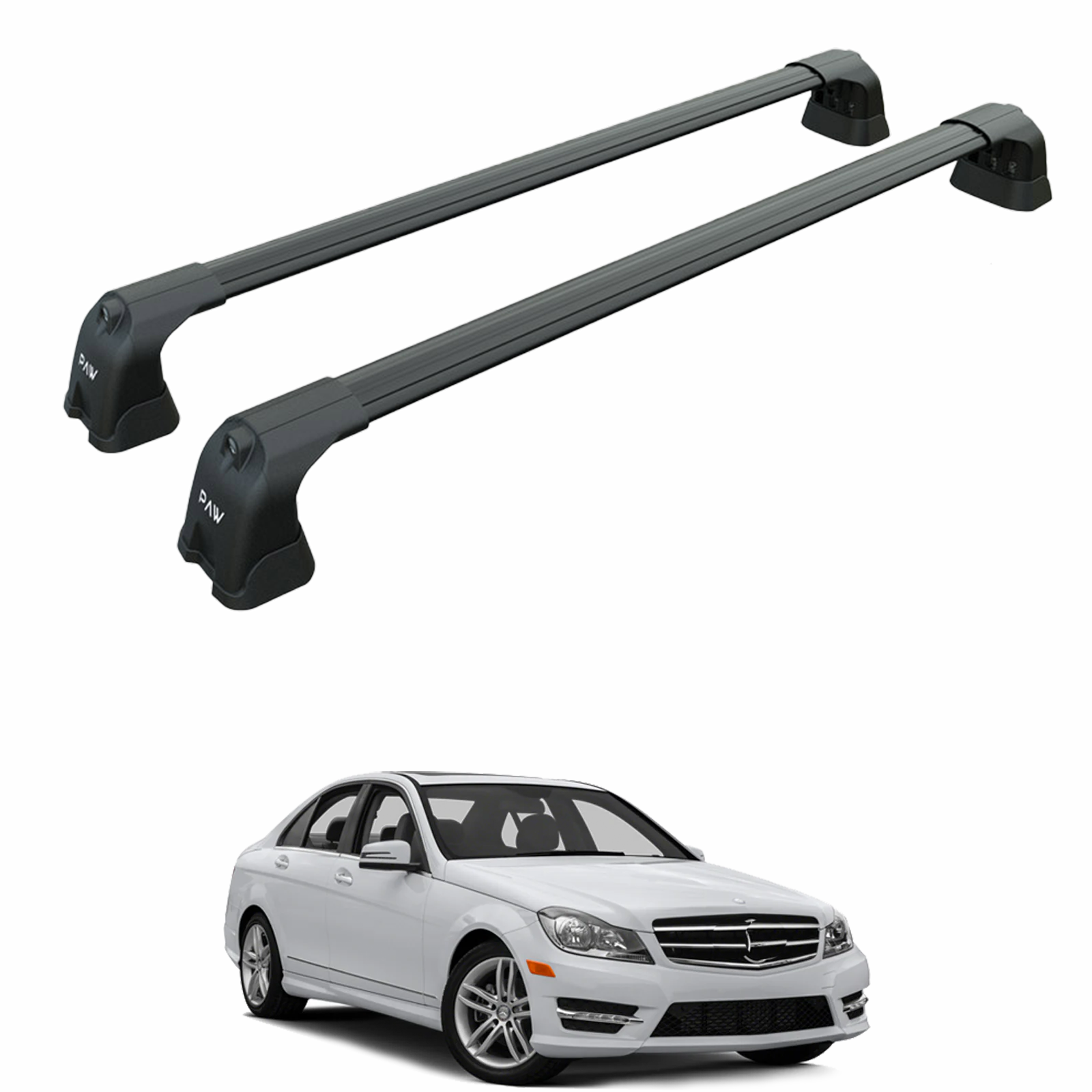 Mercedes C Sedan W205 2014-2021 Portbagaj Taşıyıcı Ara Atkı Aparatı Paw Pro 3 Siyah