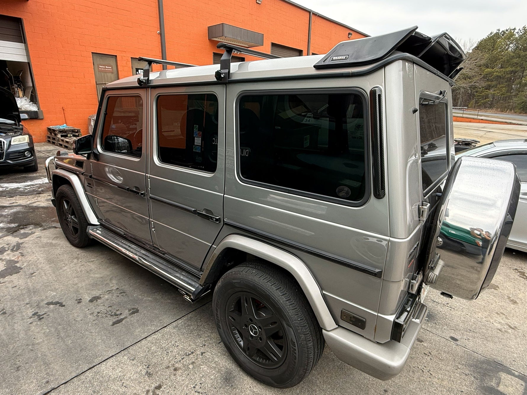 Mercedes G W463 1989-2018 Yagmur Oluklu Tavan Taşıyıcı Ara Atkısı Paw, Siyah