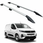 Opel Combo Kısa Şase Van 2018-2025 Araç Üstü Alüminyum Tavan Yan Rayları Plus Serisi - Gri