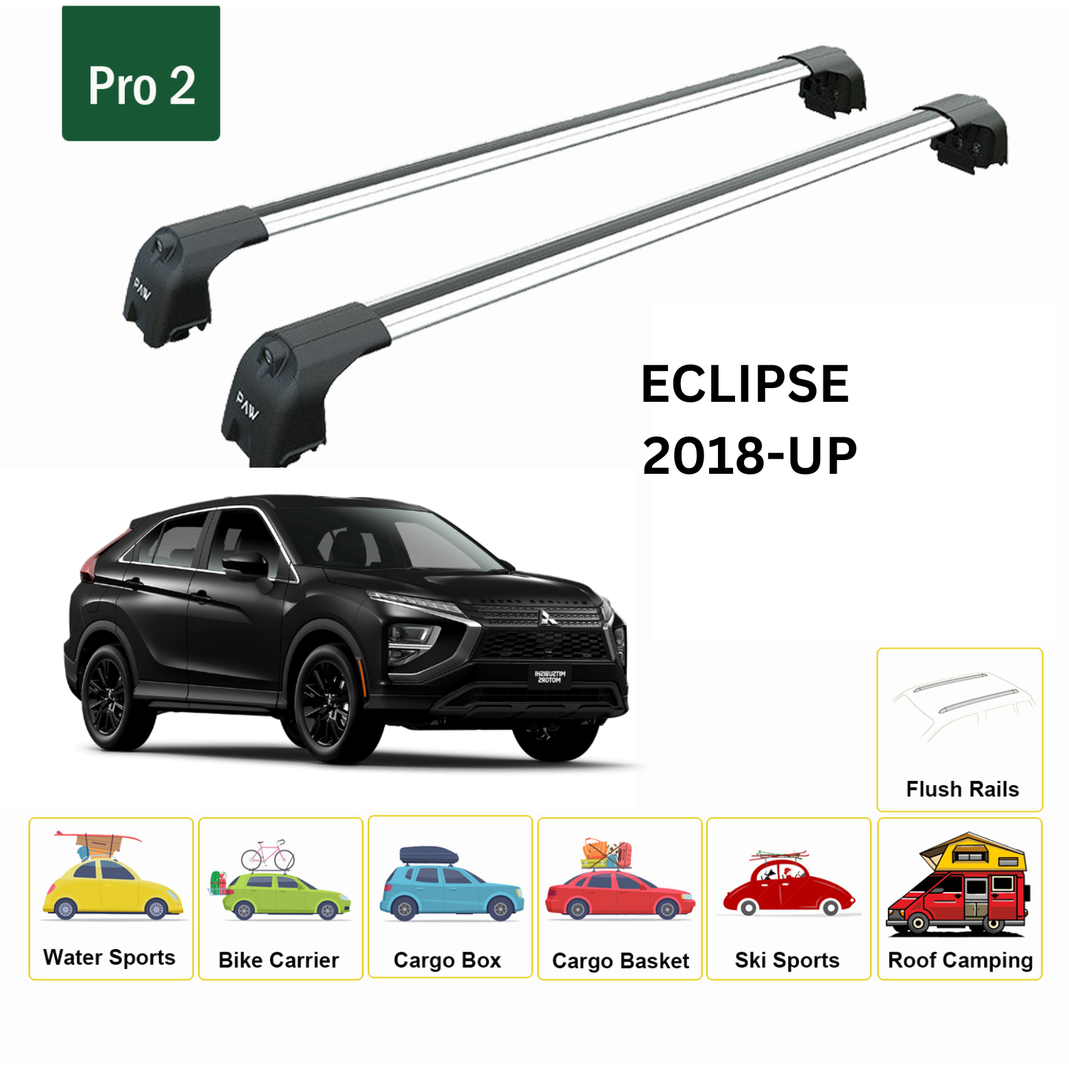 Mitsubishi Eclipse Cross 2018-2025 Portbagaj Taşıyıcı Ara Atkisi - Ara Çubuk Paw Pro 2 Gri