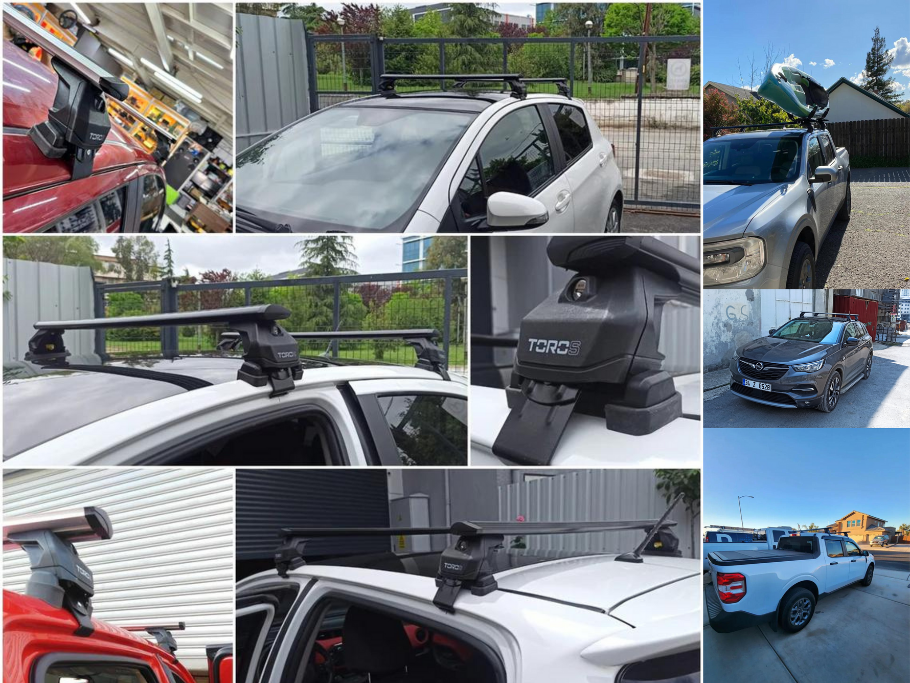 Volkswagen E-Golf 2014-2020 Oluksuz Üst Tavan Portbagaj Taşıyıcı Ara Atkısı Toros Serisi Pro 4 Siyah