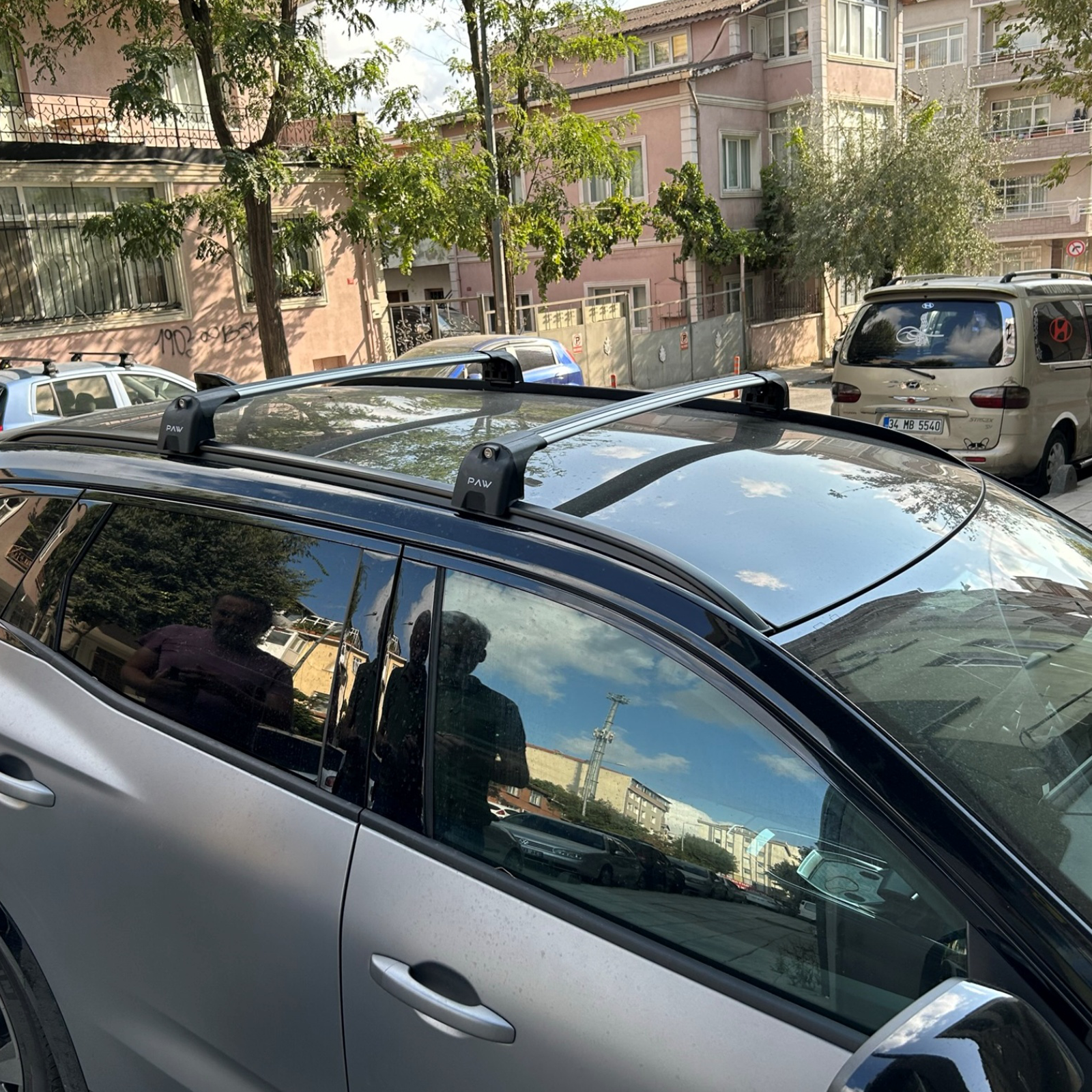 Skoda Octavia Estate (5E) 2012-2019 Portbagaj Taşıyıcı Ara Atkisi - Ara Çubuk Paw Pro 2 Siyah
