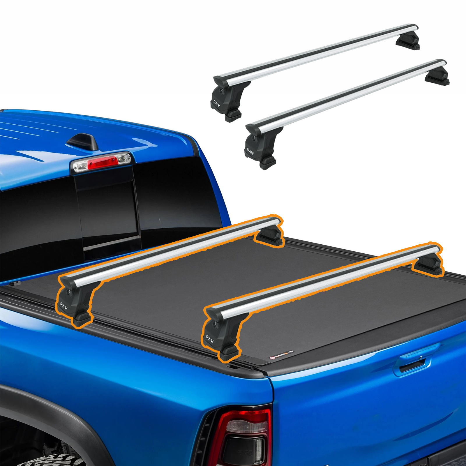 Volkswagen Amarok Aventura (2020-2025) Kasa Üstü Bed Rack Taşıyıcı Bar – Gri | Kilitli Sistem | Vida Montajlı
