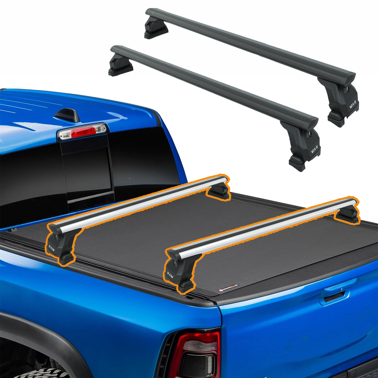 Volkswagen Amarok Aventura (2020-2025) Kasa Üstü Bed Rack Taşıyıcı Bar – Siyah | Kilitli Sistem | Vida Montajlı