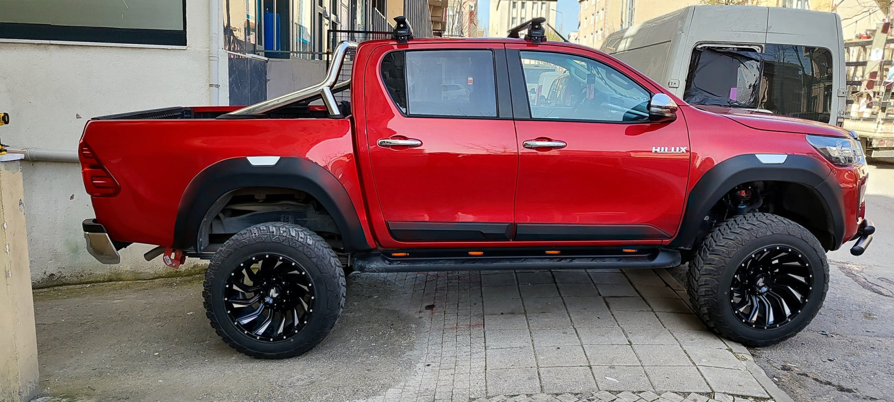Toros Toyota Hilux (2015-2021) Oluksuz Tavan Ara Atkı Portbagaj Taşıyıcı Pro 4 Siyah