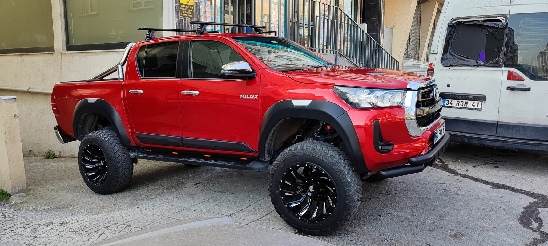Toros Toyota Hilux (2015-2021) Oluksuz Tavan Ara Atkı Portbagaj Taşıyıcı Pro 4 Siyah