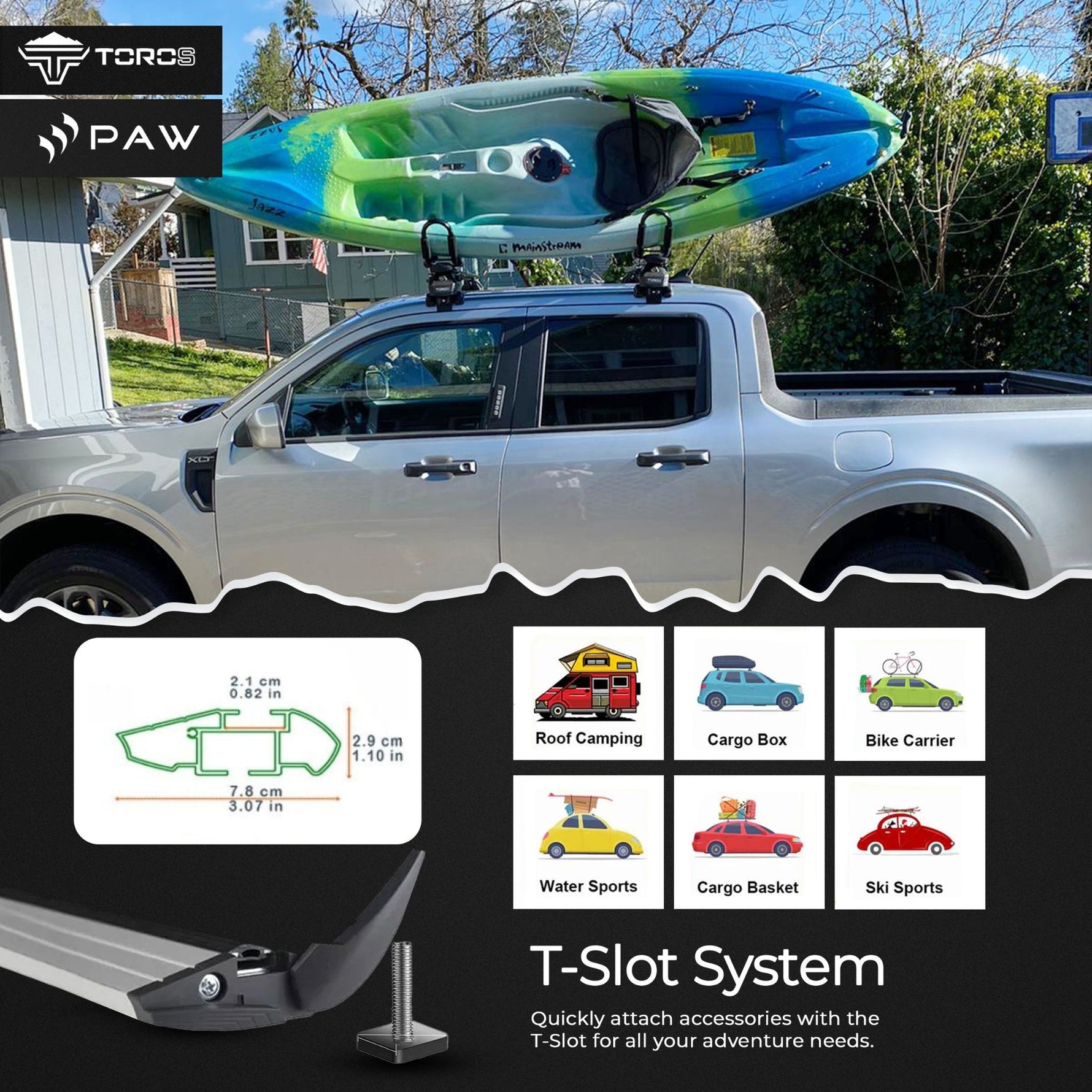 Toyota Proace City 2023+ Alüminyum Tavan Rayları, Plus Serisi - Siyah