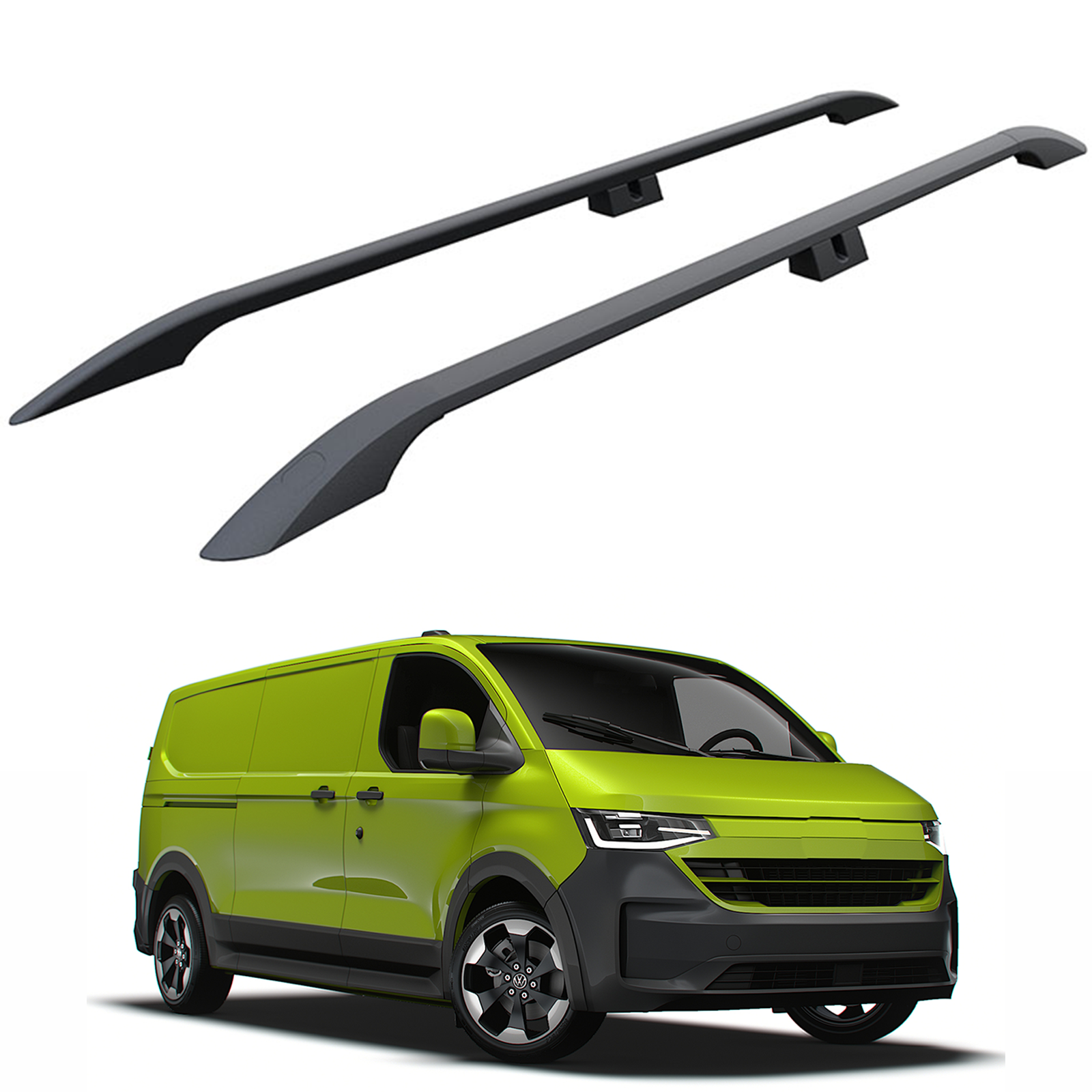 Volkswagen Transporter T7 Uzun Şase (2025-2026) Araç Üstü Alüminyum Tavan Yan Rayları Plus Serisi - Siyah