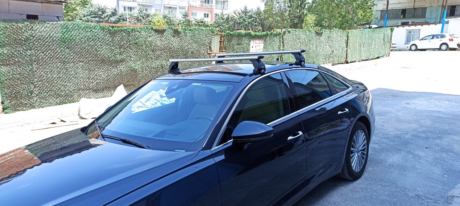Audi A6 C8 Sedan 2018-2025 Oluksuz Üst Tavan Portbagaj Taşıyıcı Ara Atkısı Toros Serisi Pro 4 Siyah
