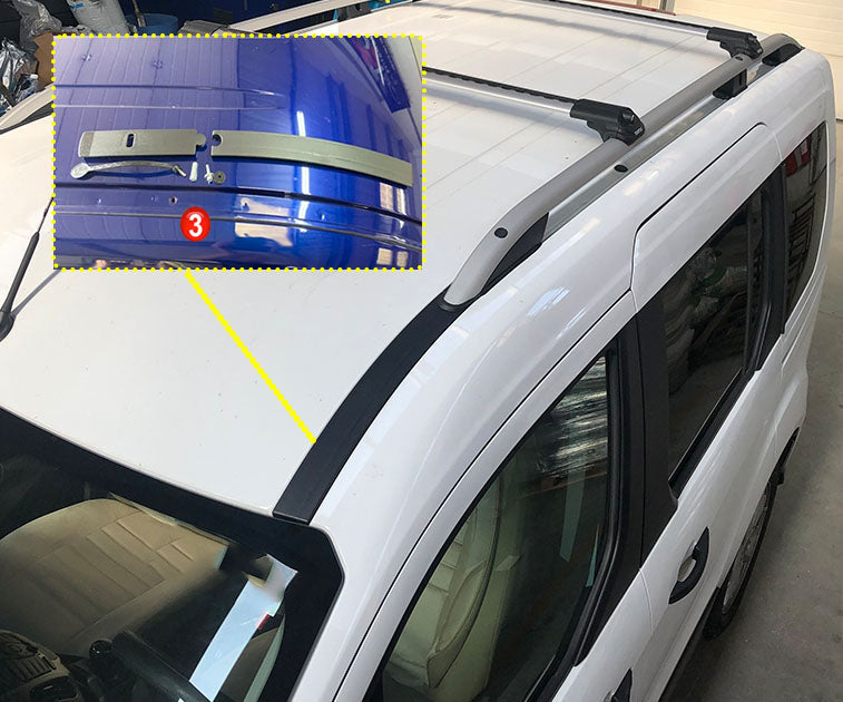 Ford Transit Connect 2013-2024 Araç Üstü Alüminyum Tavan Yan Rayları Plus Serisi Uzun Şase - Siyah