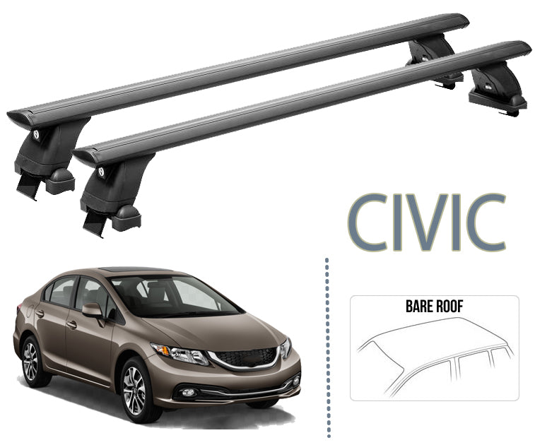 Honda Civic Sedan 2005-2011 Oluksuz Üst Tavan Portbagaj Taşıyıcı Ara Atkısı Toros Serisi Pro 4 Siyah