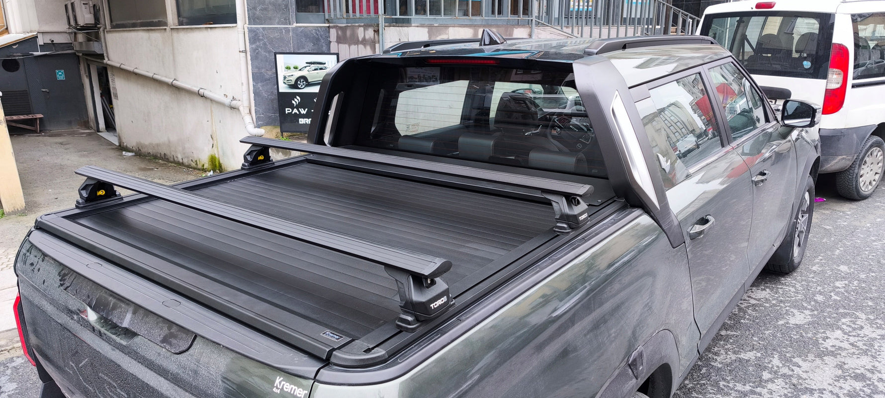 KGM Musso EV Kasa Üstü Bed Rack Taşıyıcı Bar Gri | Kilitli Sistem | Vida Montajlı