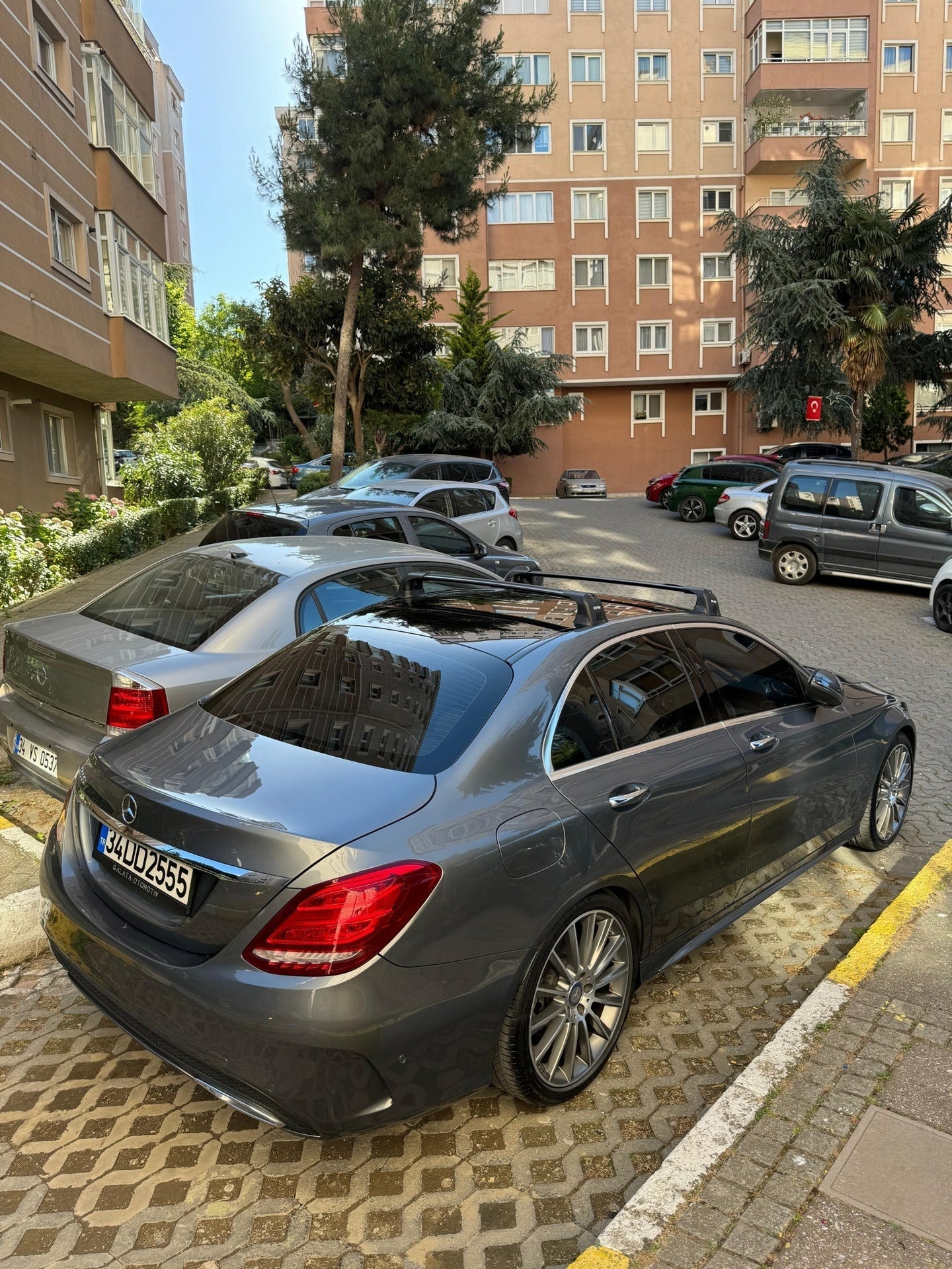 Paw Mercedes-Benz C-Serisi Sedan (W205) 2014-2021 Ara Atkı Portbagaj Taşıyıcı - Pro 3 Gri