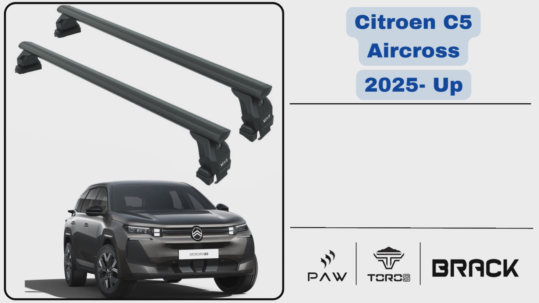 Citroen C5 Aircross (2025+) Tavan Portbagaj Taşıyıcı - Toros Pro 4 - Gri