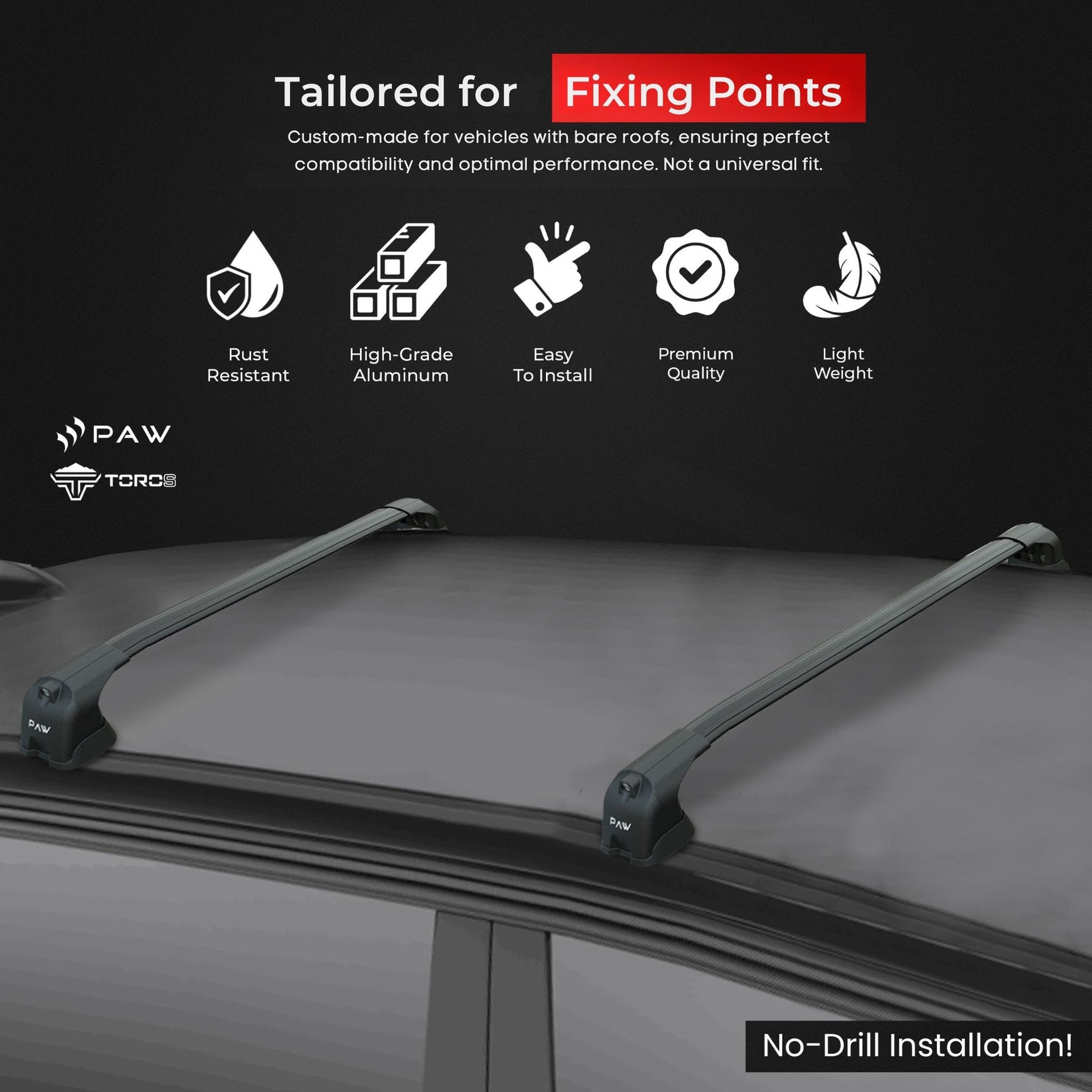 Fiat İdea 1997-2000 Alüminyum Tavan Ara Atkısı Fix Pro - Siyah