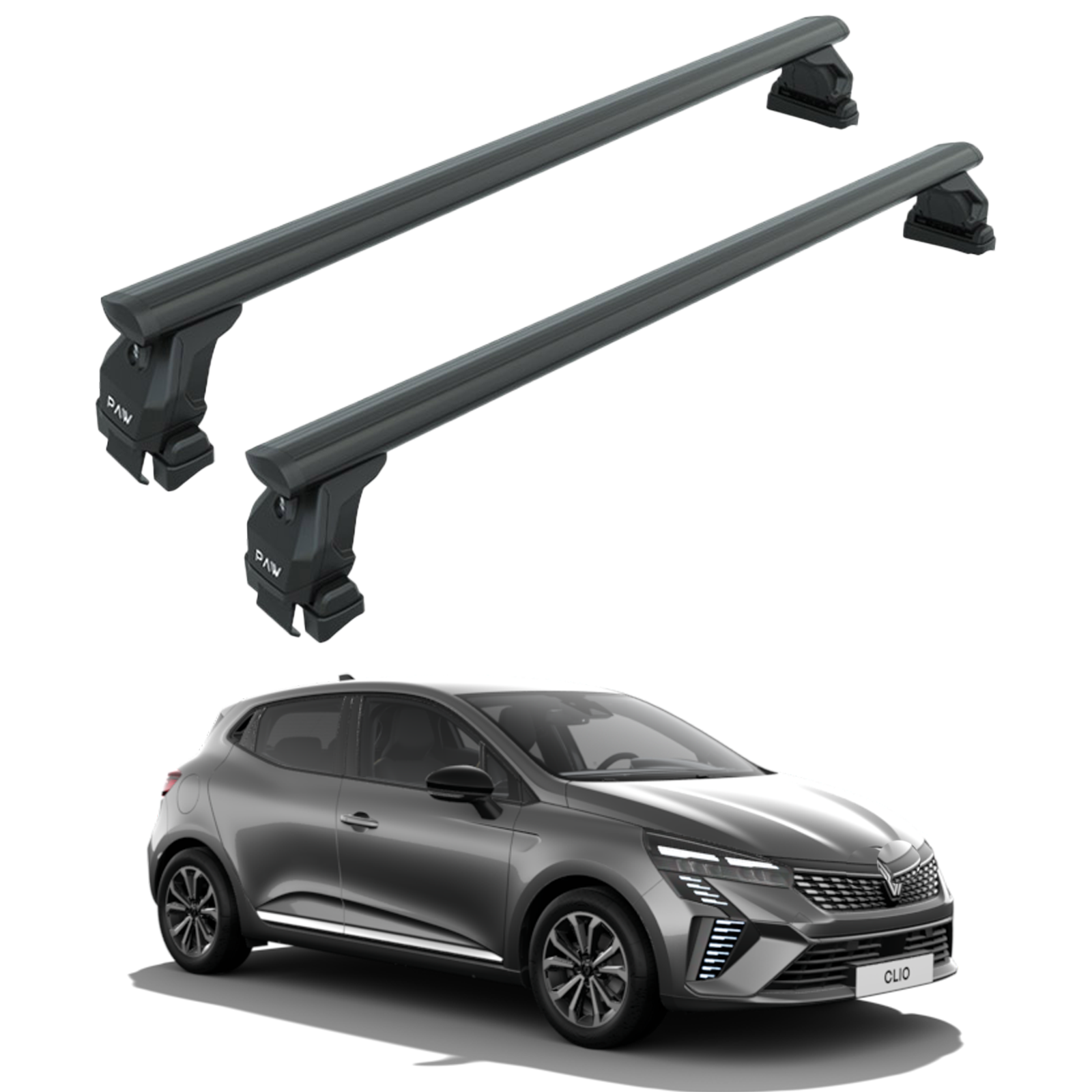 Renault Clio 5 2019-2025 Hatcback Oluksuz Üst Tavan Portbagaj Taşıyıcı Ara Atkısı Toros Serisi Pro 4 Siyah