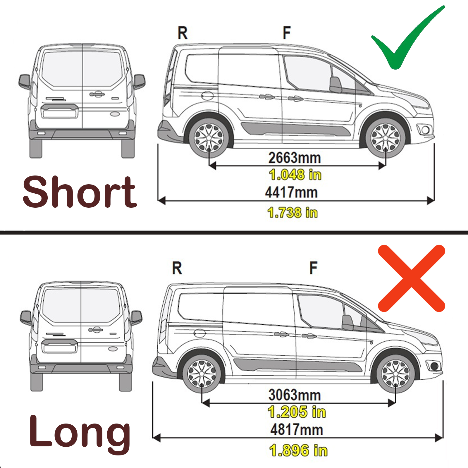 Ford Transit Connect 2013-2024 Kısa Şase Van Araç Üstü Alüminyum Tavan Yan Rayları Plus Serisi - Siyah
