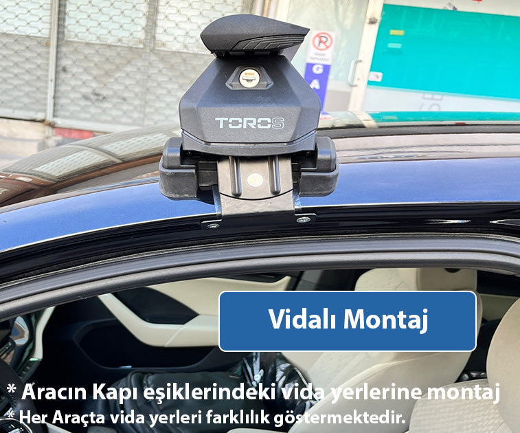 Skoda Fabia 2021-2025 Oluksuz Üst Tavan Portbagaj Taşıyıcı Ara Atkısı Toros Serisi Pro 4 Siyah